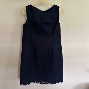 Ann Taylor Black Mini Dress with Scalloped Hem